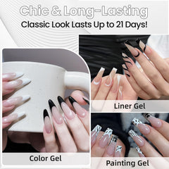 GOICC demonstrating French tip application on natural nail, crisp professional result