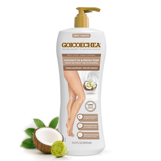 Goicoechea front bottle view showing packaging and easy pump for daily hydration