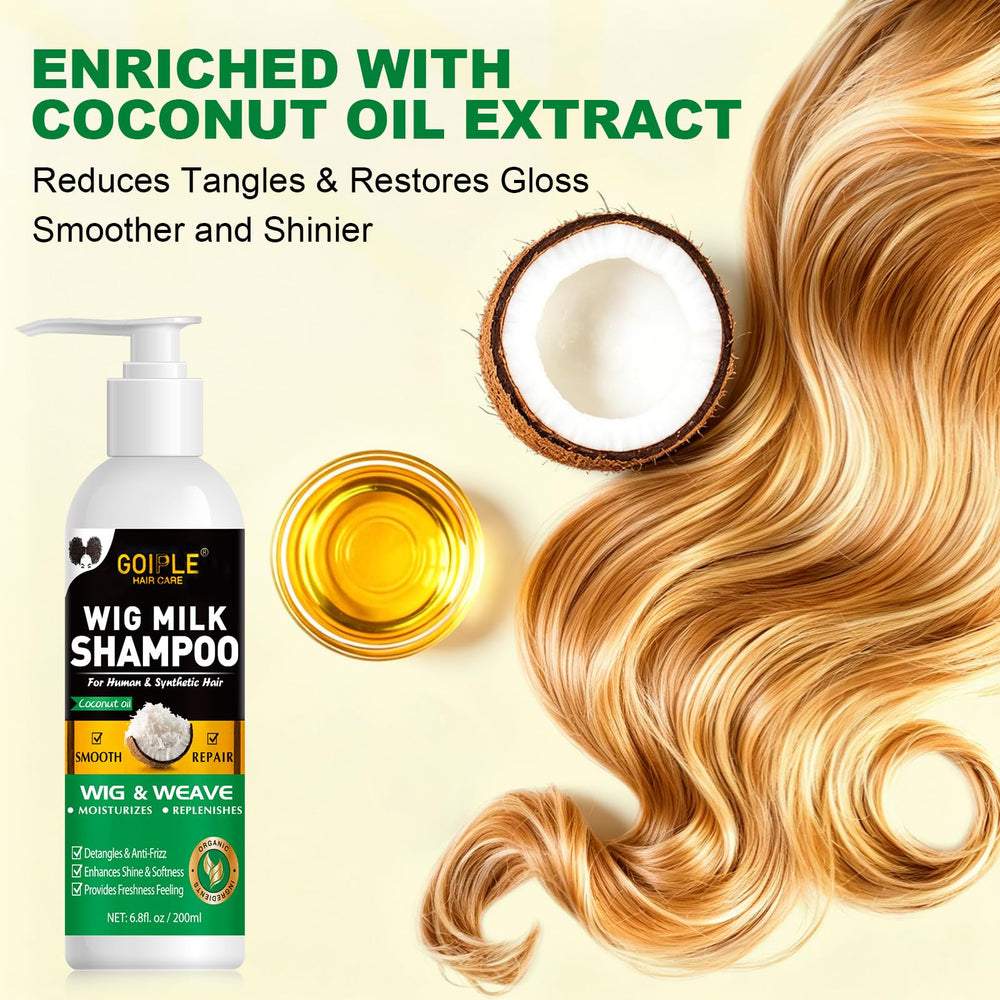 Goiple after-wash wig with restored shine and reduced frizz visible