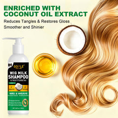 Goiple after-wash wig with restored shine and reduced frizz visible