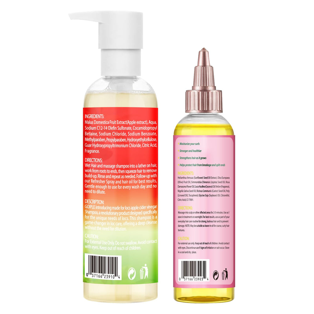 Goiple before and after hair showing improved shine and manageability