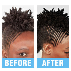 Goiple visible before-and-after braids image showing cleaner scalp and neat parts