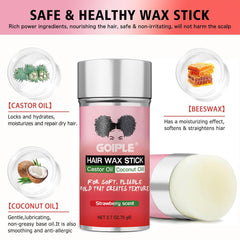 Goiple close-up wax stick tip revealing smooth texture for precise edge control and no mess