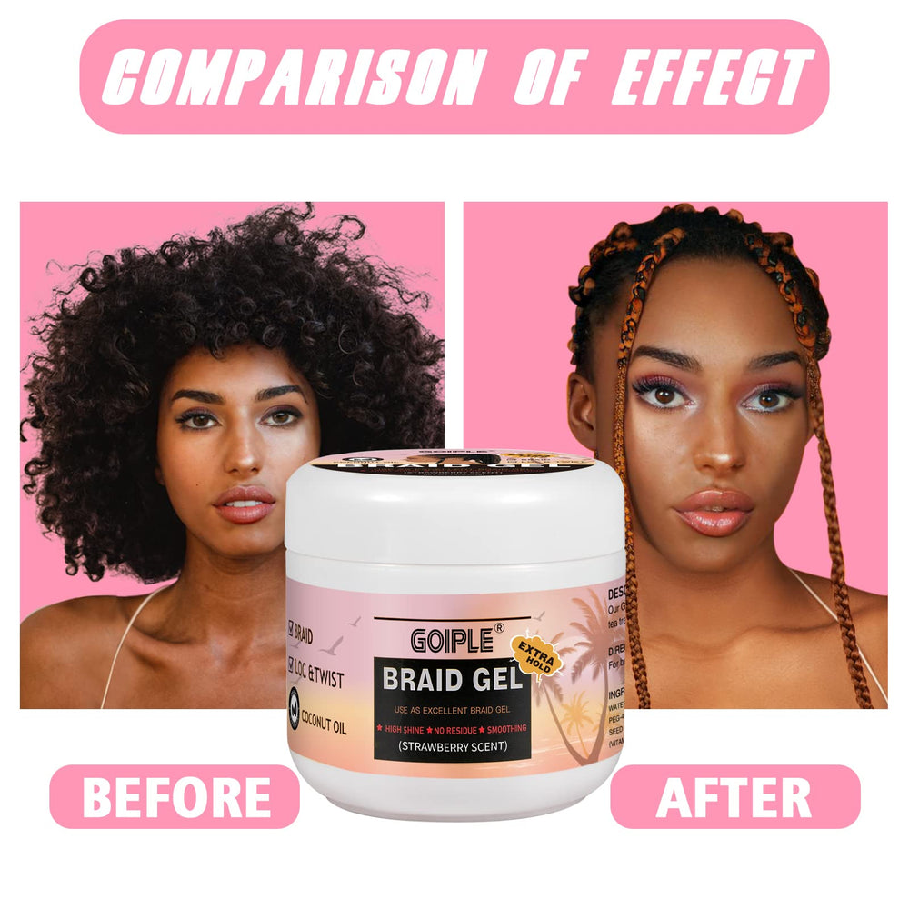 Goiple used as edge control along hairline with precise baby-hair shaping benefit
