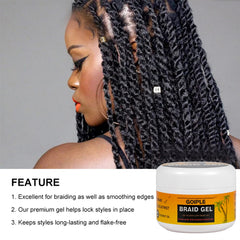 Closeup of hairline with Goiple edge control for defined, frizz-free edges