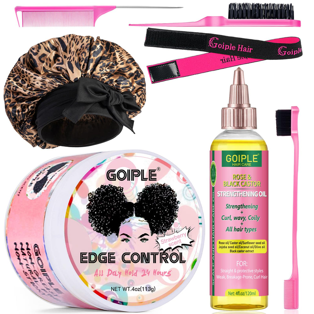 Goiple front packaging showing edge control wax and oil, neat presentation benefit