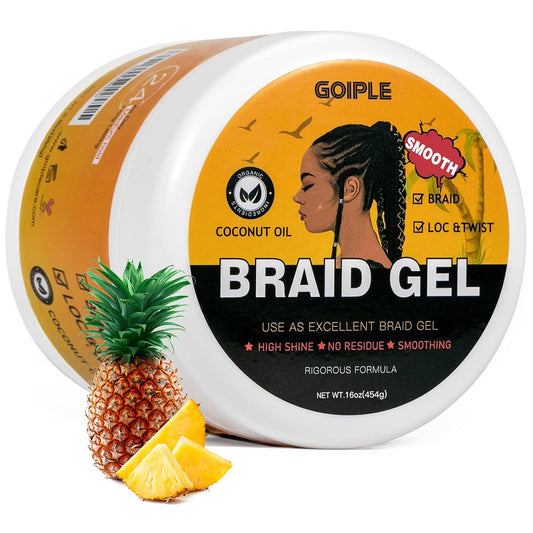Goiple tub front view showing strong-hold gel for long-lasting braids