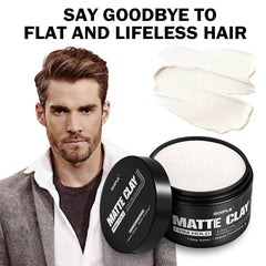 Goiple man with styled hair outdoors showing natural matte look