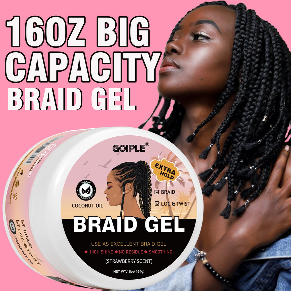 Goiple open jar revealing smooth gel texture for easy braiding application
