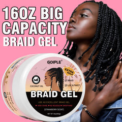 Goiple open jar revealing smooth gel texture for easy braiding application