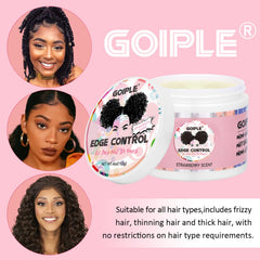 Goiple packaging label close-up displaying ingredients and strawberry scent