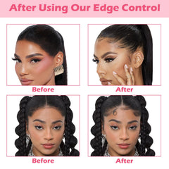 Goiple styled hair lifestyle shot showcasing sleek edges and polished look