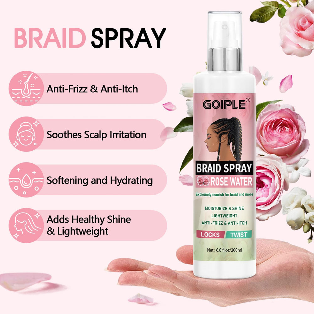 Goiple spray mist on a single loc showing hydration and frizz control benefit