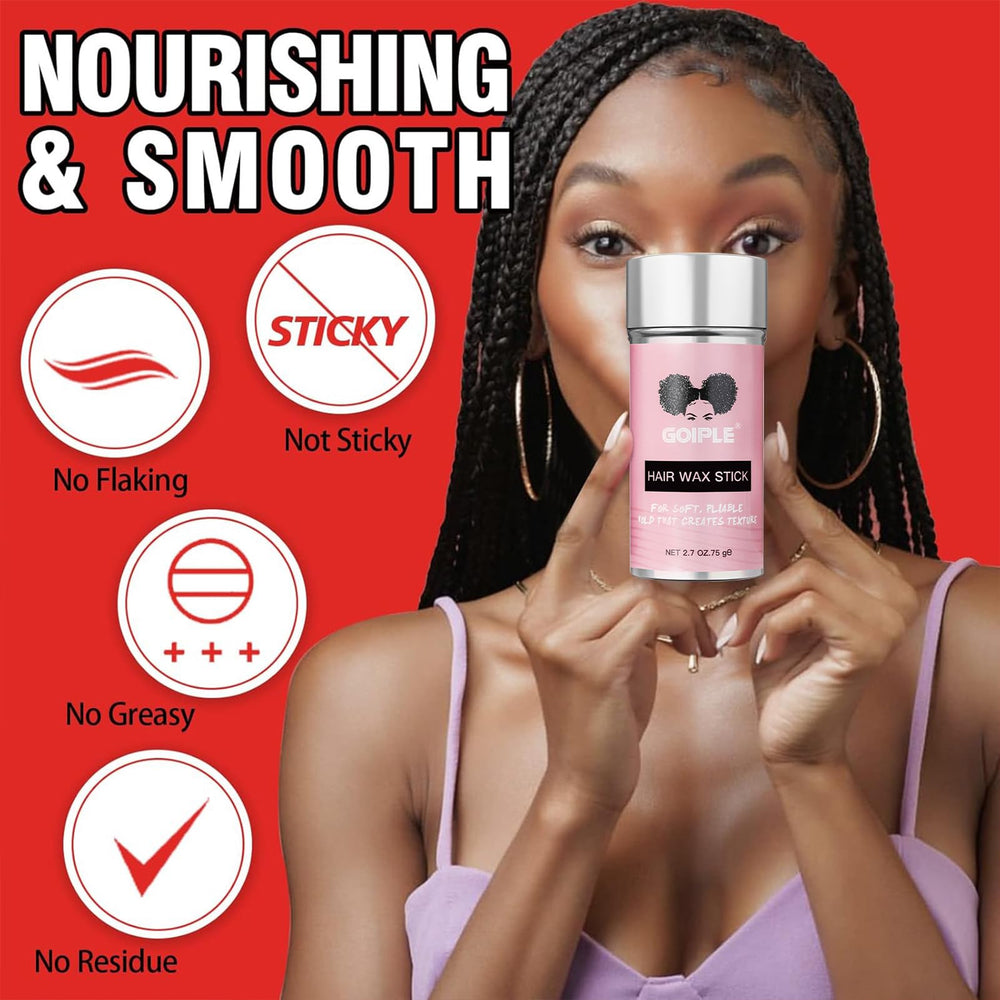 Goiple applied to lace-front wig hairline illustrating clean touch-up and minimal residue