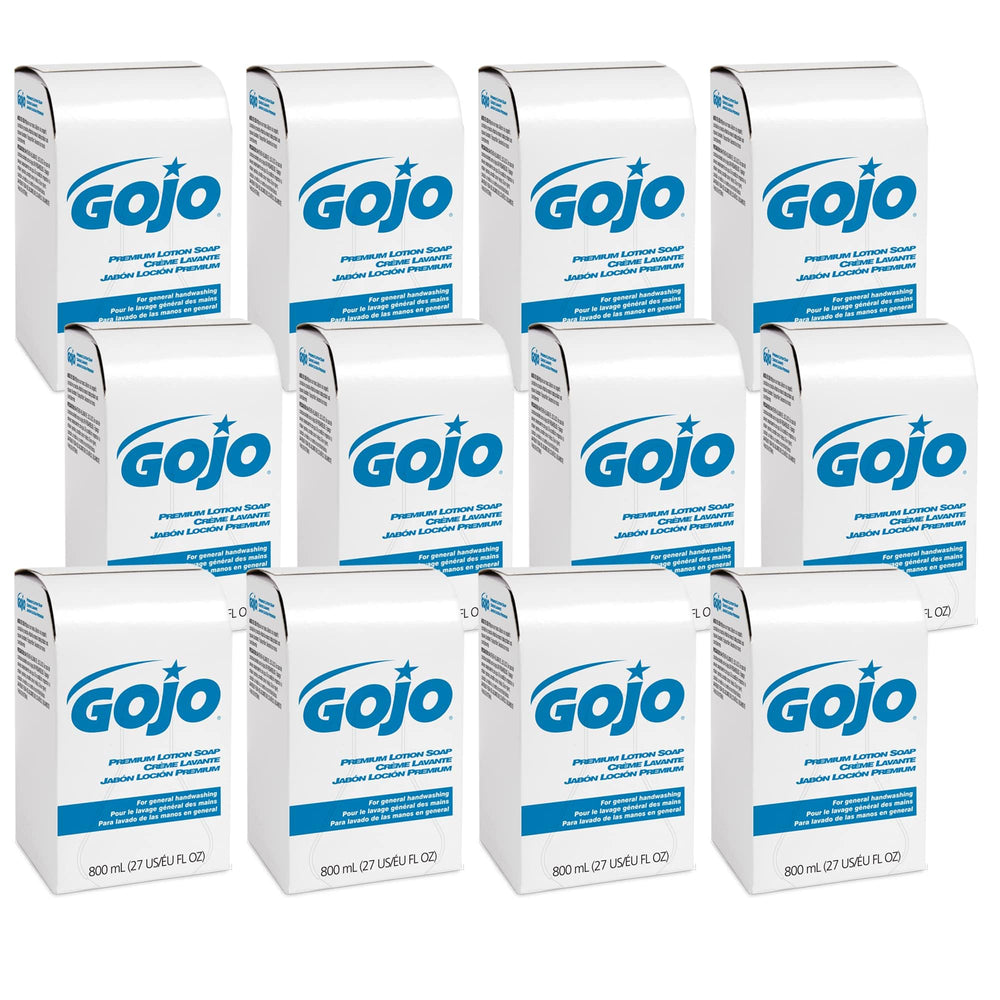GOJO front packaging showing label and waterfall scent, clear supply benefit