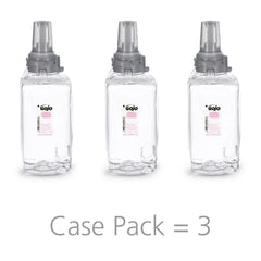GOJO refill installed in ADX-12 push dispenser, reduces countertop clutter efficiently