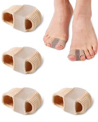 Golbylicc front packaging showing four gel toe spacers and product benefits