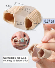 Golbylicc spacer on foot demonstrating secure fit and pain relief