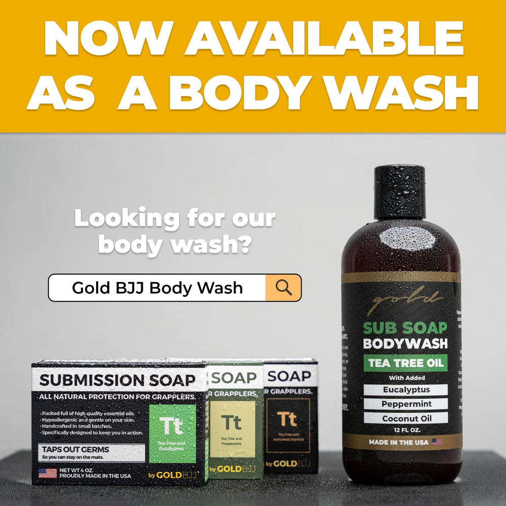 Gold BJJ label and ingredients close-up highlighting natural oils