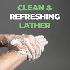 Gold BJJ lather on hand demonstrating effective foaming benefit