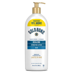 Gold Bond front packaging shows 24 oz pump and product benefits