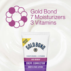 Gold Bond 8 oz bottle next to common items for size comparison and portability