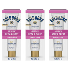 Gold Bond front packaging showing three 2 oz tubes and clear product benefits
