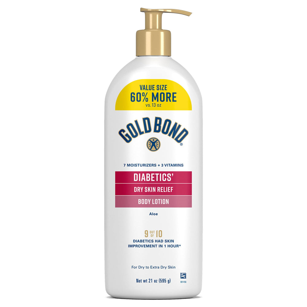 Gold Bond front pump bottle showing label and value size benefit