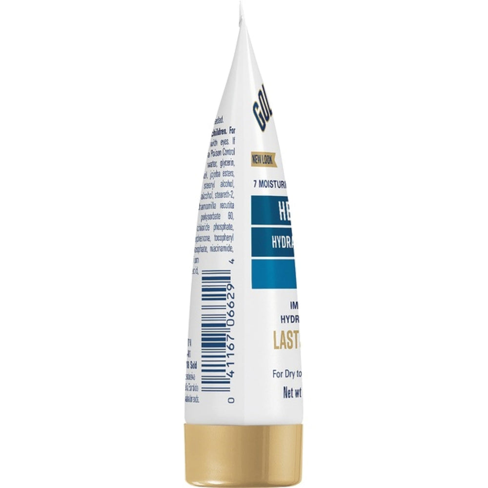 Gold Bond tube with cap off dispensing lotion to highlight controlled application