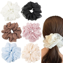 GOLD XIONG PADISHAH front view of scrunchie set showing colors and packaging benefit