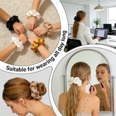 GOLD XIONG PADISHAH scrunchie worn loose for sleeping, minimizes friction benefit