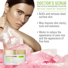 GOLDFADEN MD scrub being applied to hand illustrating smooth application and hydration