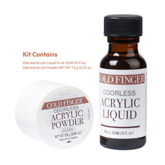 Goldfinger powder texture detail highlighting smooth mixability for strong nails