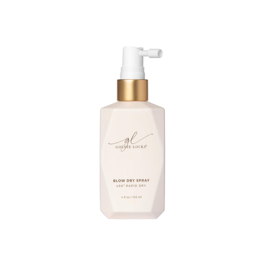 Goldie Locks front packaging showing bottle and label, promotes fast sleek styling