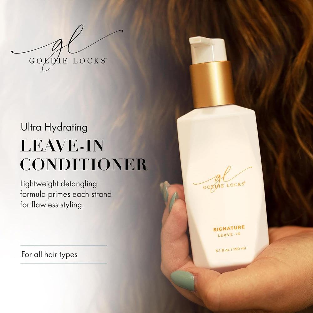 Goldie Locks texture pouring to show lightweight, non-greasy feel