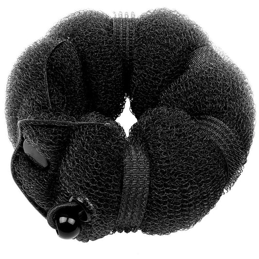 GoldRose front view of bun maker set showing black small and large pieces for quick styling benefit