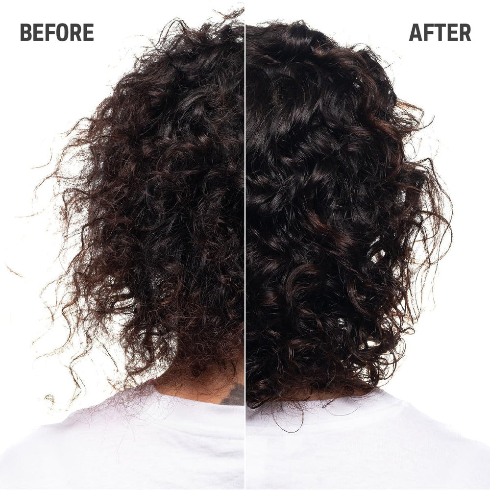Application of Goldwell shampoo on wet curly hair for defined, hydrated curls