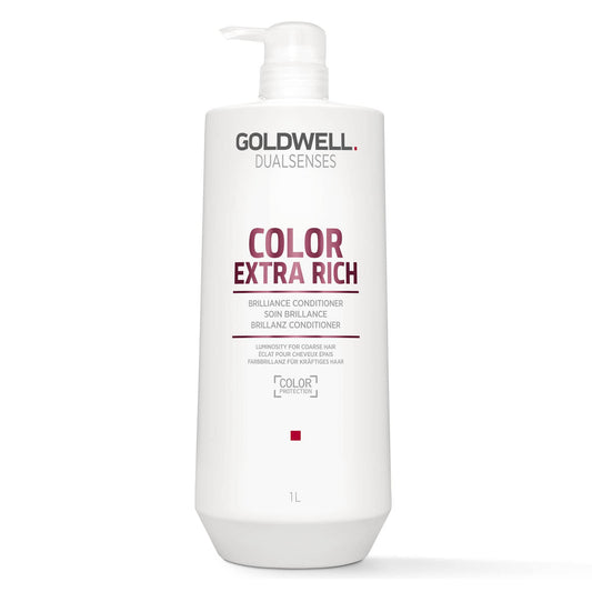 Goldwell Dualsenses bottle front view showing product benefits and easy dispensing