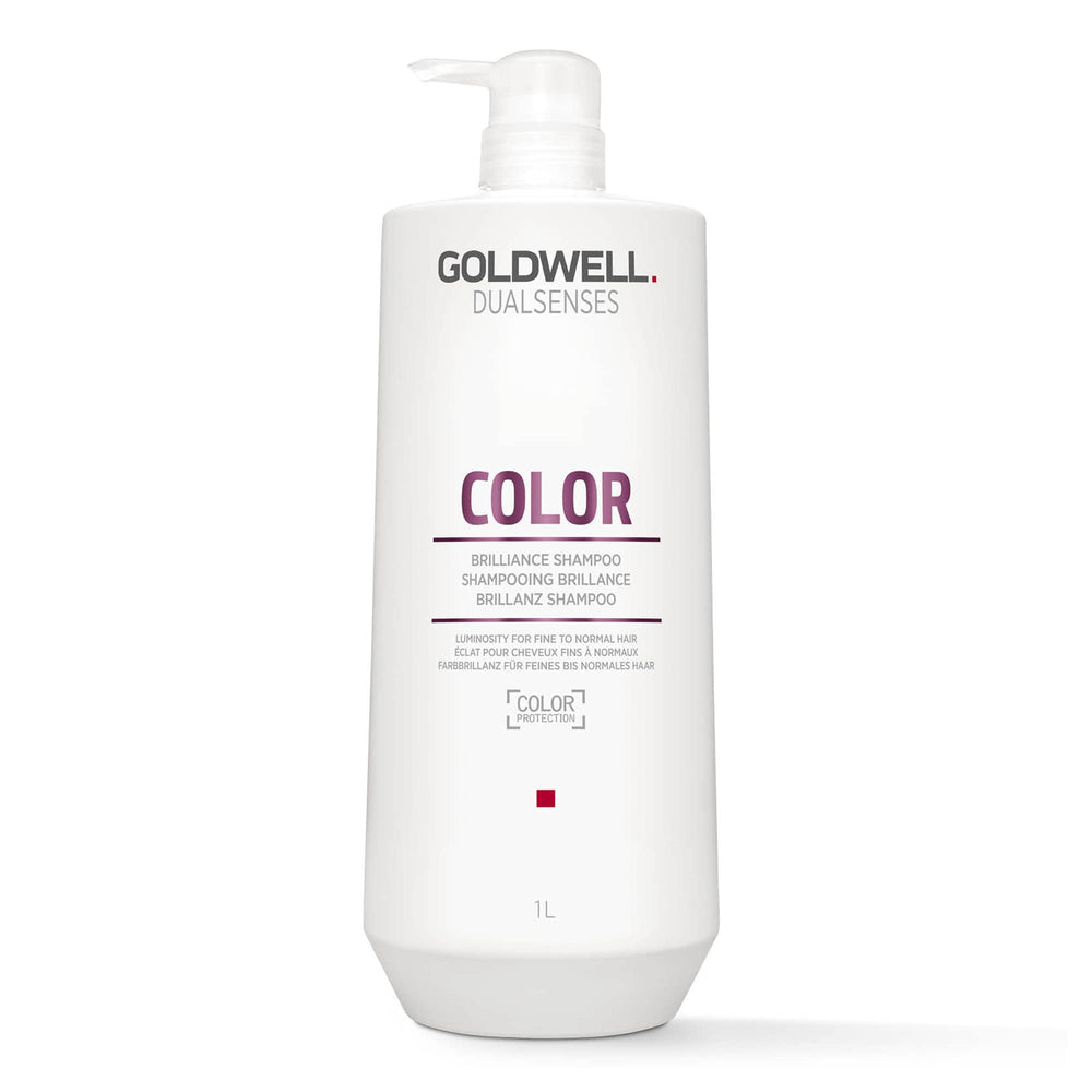 Goldwell front bottle showing label and color protection benefits
