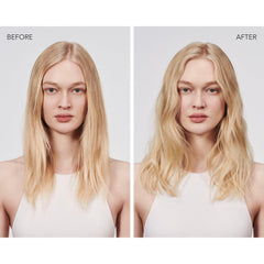Goldwell before and after blow-dry prep demonstrating smoother finish benefit