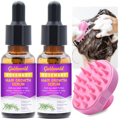 GoldWorld front packaging showing two serum bottles and included massager, boosts confidence