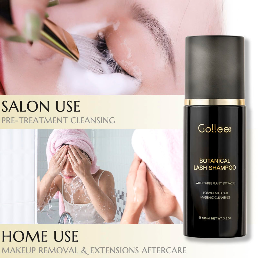 GOLLEEPRO before and after lashes cleaned, visible removal of residue