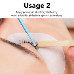 GOLLEEPRO primer applied with microbrush showing accurate pre-treatment and cleaner lashes