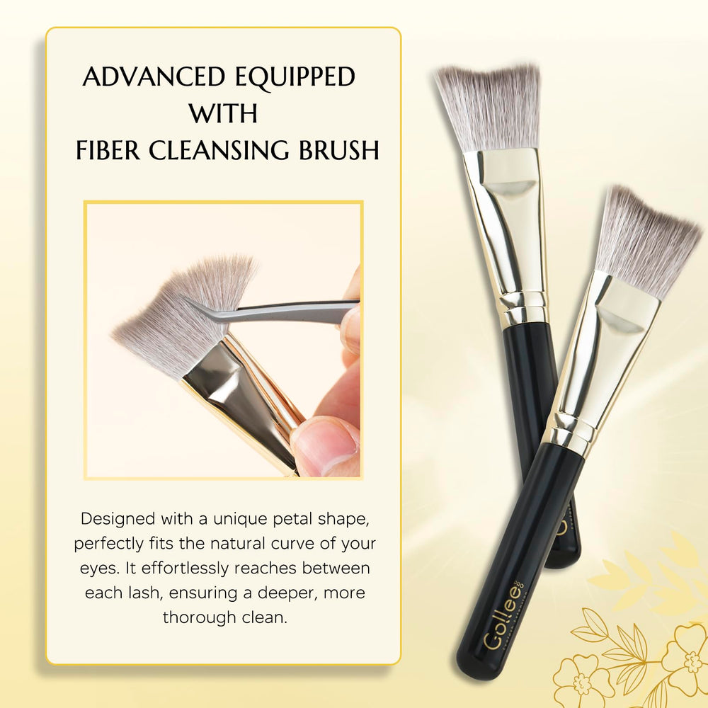 GOLLEEPRO shampoo applied on model lashes, shows safe effective use