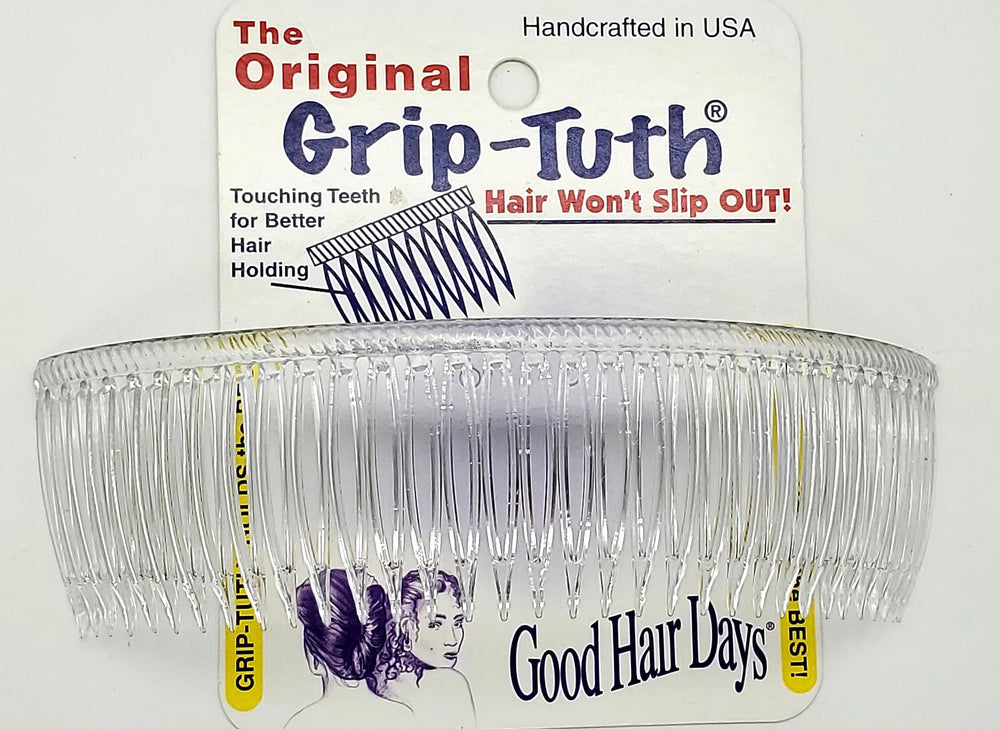 Good Hair Days crystal side comb front profile showing elegant hold