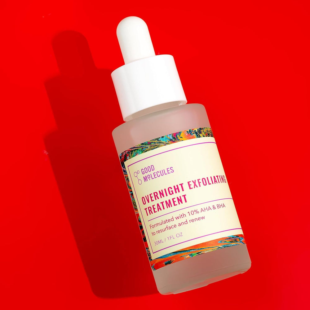 Good Molecules before and after texture comparison indicating smoother skin benefit