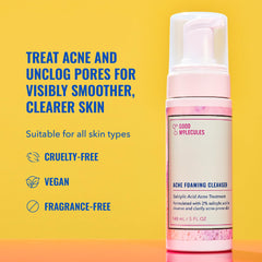 Good Molecules foam texture close-up demonstrating gentle cleanse