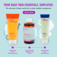 Good Molecules hydrating cleansing gel pump bottle close-up for gentle removal