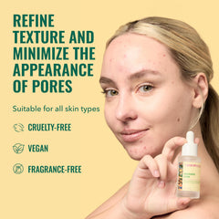 Good Molecules serum dropper closeup highlighting precise application benefit