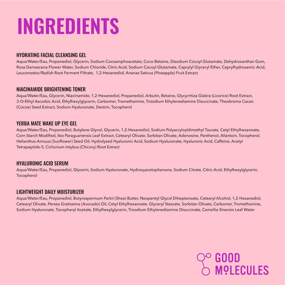 Good Molecules products in hand showing size and scale for travel-friendly routine benefit